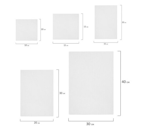 Холсты на картоне НАБОР 17 штук, хлопок, грунт, 280 г/м2, BRAUBERG ART CLASSIC, 192657