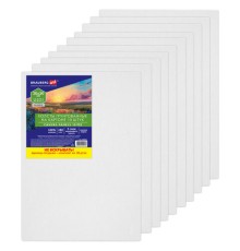 Холсты на картоне НАБОР 10 штук (20х30 см), хлопок, грунт, 280 г/м2, BRAUBERG ART CLASSIC, 192659, 192658