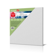Холст на подрамнике BRAUBERG ART BASIC, 20х20 см, 280 г/м2, хлопок, мелкое зерно, грунт, 192664