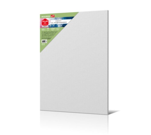 Холст на подрамнике BRAUBERG ART BASIC, 30х40 см, 280 г/м2, хлопок, мелкое зерно, грунт, 192666