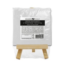 Настольный мини-мольберт с холстом 10х10 см, BRAUBERG ART DEBUT, сосна, хлопок, 192680