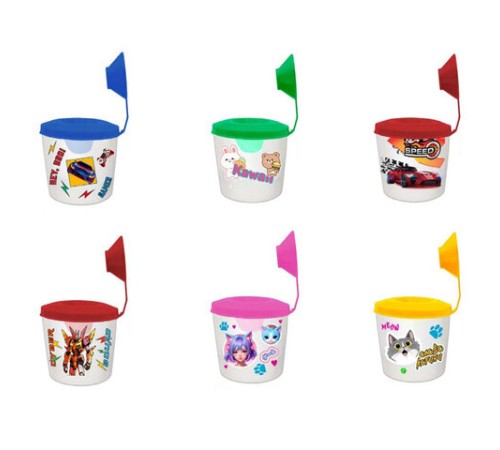 Стакан-непроливайка с крышкой, рисунок на корпусе, цвет АССОРТИ, СН-15