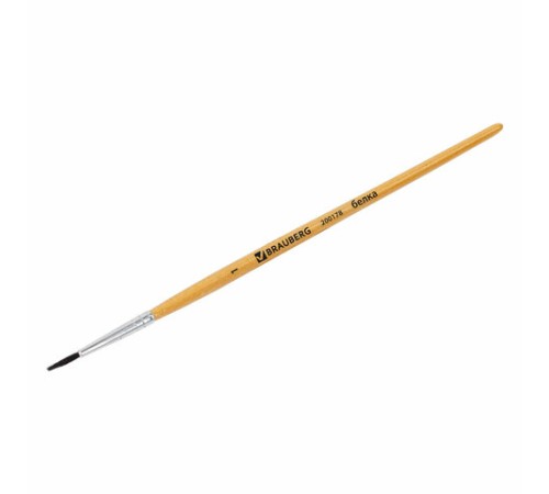 Кисть BRAUBERG, белка, круглая, № 1, 200178