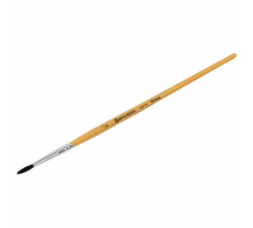 Кисть BRAUBERG, белка, круглая, № 2, 200179