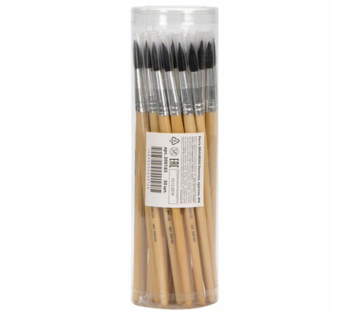 Кисть BRAUBERG, белка, круглая, № 6, 200183