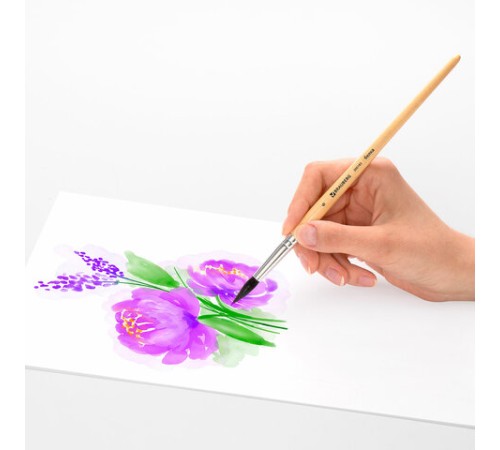 Кисть BRAUBERG, белка, круглая, № 6, 200183