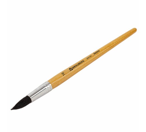 Кисть BRAUBERG, белка, круглая, № 10, 200187