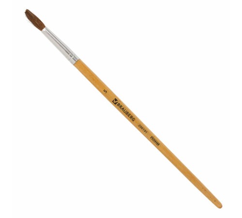 Кисть BRAUBERG, пони, круглая, № 5, 200191