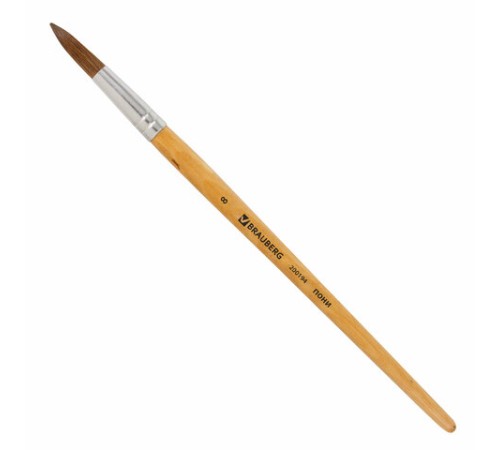 Кисть BRAUBERG, пони, круглая, № 8, 200194