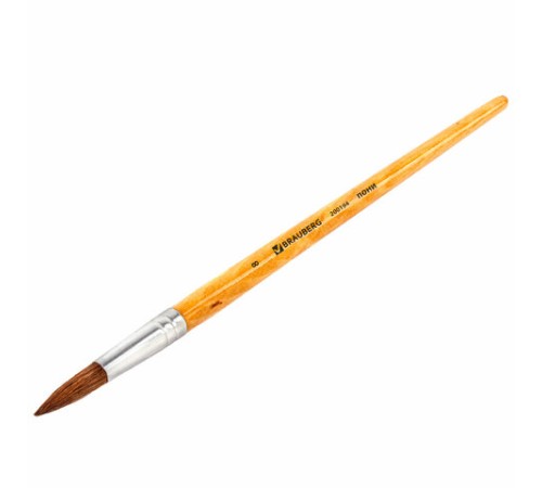 Кисть BRAUBERG, пони, круглая, № 8, 200194