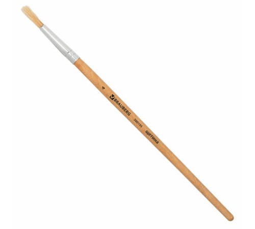 Кисть BRAUBERG, щетина, круглая, № 4, 200195