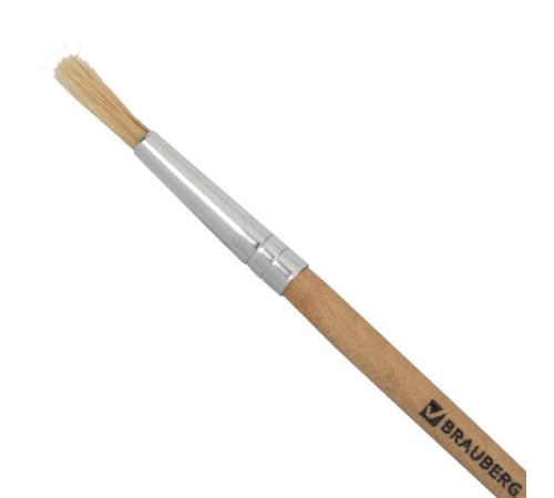 Кисть BRAUBERG, щетина, круглая, № 4, 200195
