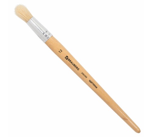 Кисть BRAUBERG, щетина, круглая, № 12, 200200