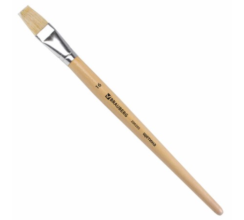 Кисть BRAUBERG, щетина, плоская, № 16, 200205