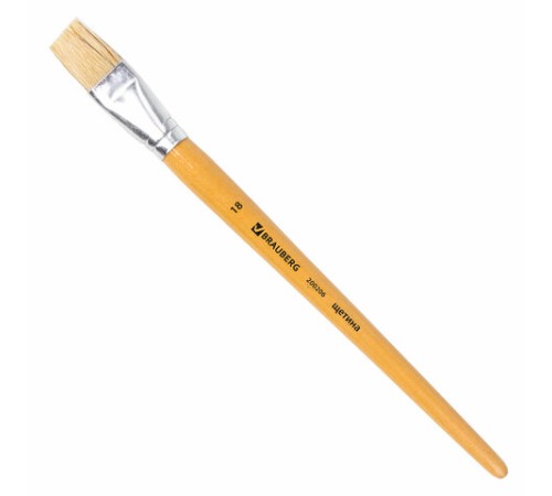 Кисть BRAUBERG, щетина, плоская, № 18, 200206