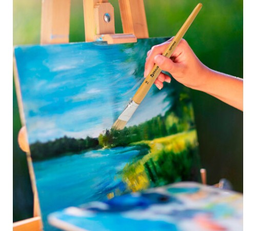 Кисть BRAUBERG, щетина, плоская, № 18, 200206