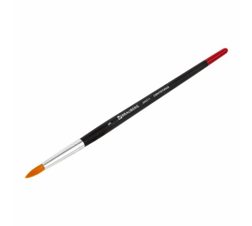 Кисть BRAUBERG, синтетика, круглая, № 5, 200211