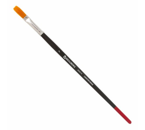 Кисть BRAUBERG, синтетика, плоская, № 7, 200214