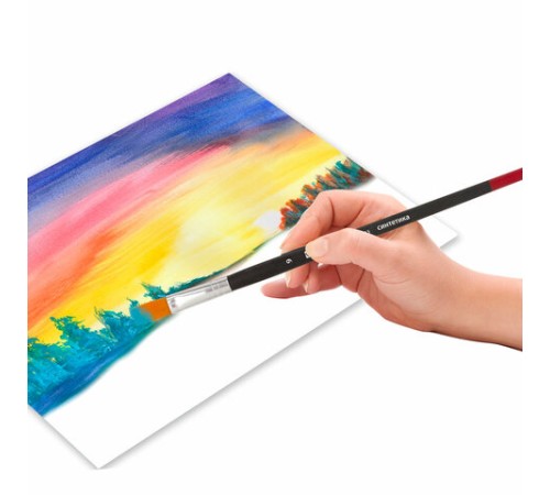 Кисть BRAUBERG, синтетика, плоская, № 9, 200215