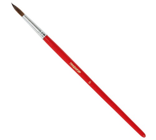 Кисти ПИФАГОР, набор 5 шт. (БЕЛКА: круглая № 3; КОЗА: круглые № 6, 8; ПОНИ: круглые № 2, 5), пакет с европодвесом, 200231