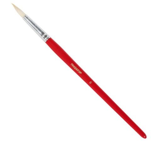 Кисти ПИФАГОР, набор 5 шт. (БЕЛКА: круглая № 3; КОЗА: круглые № 6, 8; ПОНИ: круглые № 2, 5), пакет с европодвесом, 200231