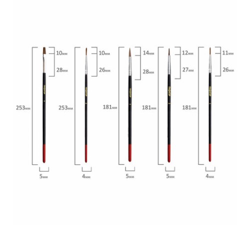 Кисти ПИФАГОР, набор 15 шт. (ПОНИ - 9 шт., СИНТЕТИКА - 4 шт., ЩЕТИНА - 2 шт., круглые, плоские), блистер, 200504