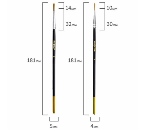 Кисти ПИФАГОР, набор 15 шт. (ПОНИ - 9 шт., СИНТЕТИКА - 4 шт., ЩЕТИНА - 2 шт., круглые, плоские), блистер, 200504