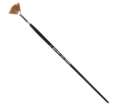 Кисть художественная проф. BRAUBERG ART CLASSIC, синтетика мягкая, веерная, № 6, длинная ручка, 200640