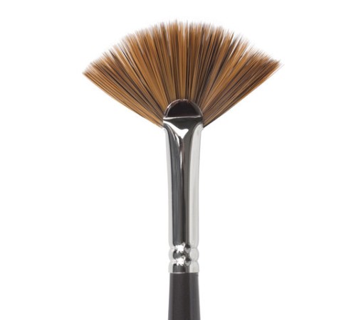 Кисть художественная проф. BRAUBERG ART CLASSIC, синтетика мягкая, веерная, № 8, длинная ручка, 200641