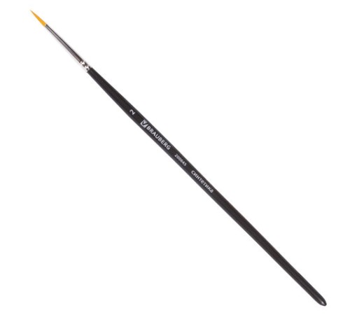 Кисть художественная проф. BRAUBERG ART CLASSIC, синтетика жесткая, круглая, № 2, короткая ручка, 200645