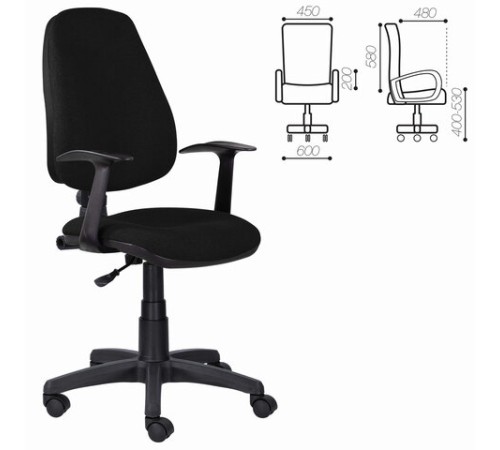 Кресло BRABIX "Comfort MG-321", регулируемая эргономичная спинка, ткань, черное, 532556 Кресло BRABIX "Comfort MG-321", регулируемая эргономичная спинка, ткань, черное, 532556