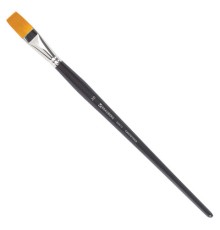 Кисть художественная профессиональная BRAUBERG ART CLASSIC, синтетика жесткая, плоская, № 20, длинная ручка, 200672