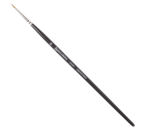 Кисть художественная профессиональная BRAUBERG ART CLASSIC, синтетика мягкая под колонок, круглая, № 00, короткая ручка, 200684