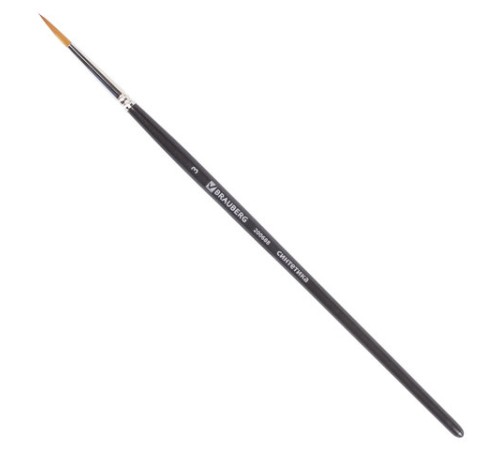 Кисть художественная профессиональная BRAUBERG ART CLASSIC, синтетика мягкая под колонок, круглая, № 3, короткая ручка, 200688