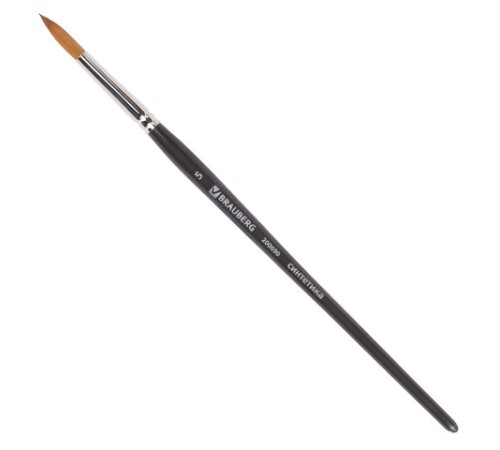 Кисть художественная проф. BRAUBERG ART CLASSIC, синтетика мягкая под колонок, кругл, № 5, кор руч, 200690