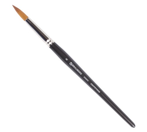 Кисть художественная профессиональная BRAUBERG ART CLASSIC, синтетика мягкая под колонок, круглая, № 8, короткая ручка, 200693