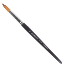 Кисть художественная профессиональная BRAUBERG ART CLASSIC, синтетика мягкая под колонок, круглая, № 10, короткая ручка, 200695