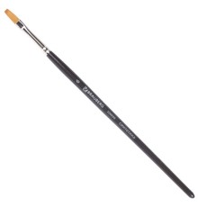 Кисть художественная профессиональная BRAUBERG ART CLASSIC, синтетика мягкая под колонок, плоская, № 6, короткая ручка, 200698