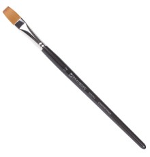 Кисть художественная профессиональная BRAUBERG ART CLASSIC, синтетика мягкая под колонок, плоская, № 12, короткая ручка, 200701