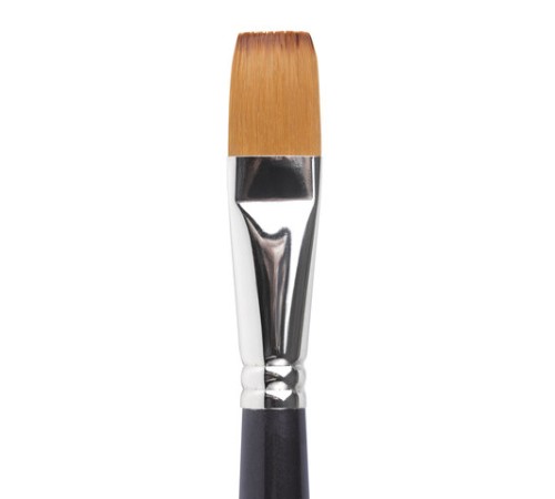 Кисть художественная профессиональная BRAUBERG ART CLASSIC, синтетика мягкая под колонок, плоская, № 20, короткая ручка, 200705