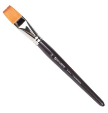 Кисть художественная профессиональная BRAUBERG ART CLASSIC, синтетика мягкая под колонок, плоская, № 22, короткая ручка, 200706