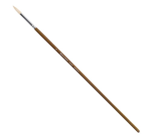 Кисть художественная профессиональная BRAUBERG ART CLASSIC, щетина, круглая, № 4, длинная ручка, 200708