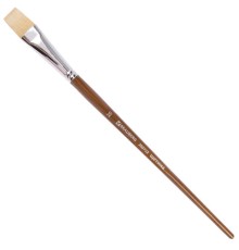 Кисть художественная профессиональная BRAUBERG ART CLASSIC, щетина, плоская, № 20, длинная ручка, 200722