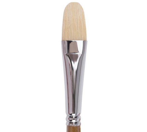 Кисть художественная профессиональная BRAUBERG ART CLASSIC, щетина, овальная, № 26, длинная ручка, 200739