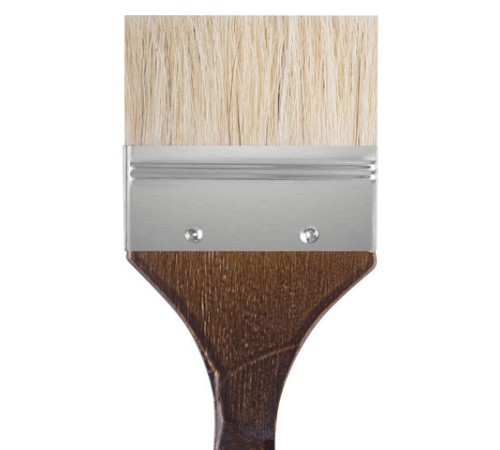 Кисть художественная профессиональная BRAUBERG ART CLASSIC, щетина, флейц, № 75, короткая ручка, 200747