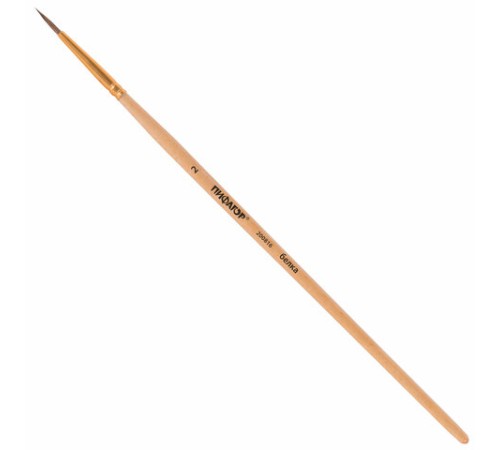 Кисть ПИФАГОР, БЕЛКА, круглая, № 2, деревянная лакированная ручка, с колпачком, 200816