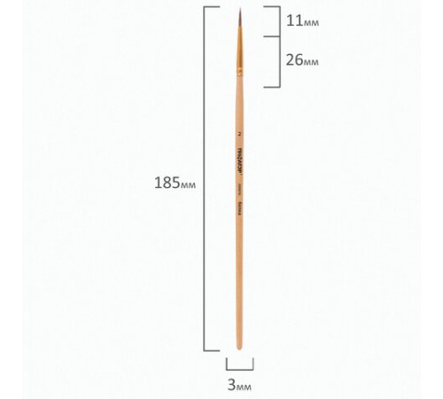 Кисть ПИФАГОР, БЕЛКА, круглая, № 2, деревянная лакированная ручка, с колпачком, 200816