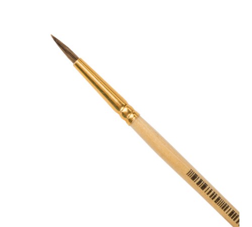 Кисть ПИФАГОР, БЕЛКА, круглая, № 3, деревянная лакированная ручка, с колпачком, 200817