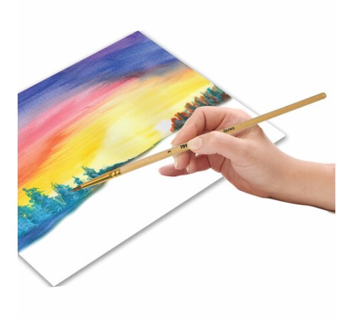 Кисть ПИФАГОР, БЕЛКА, круглая, № 3, деревянная лакированная ручка, с колпачком, 200817