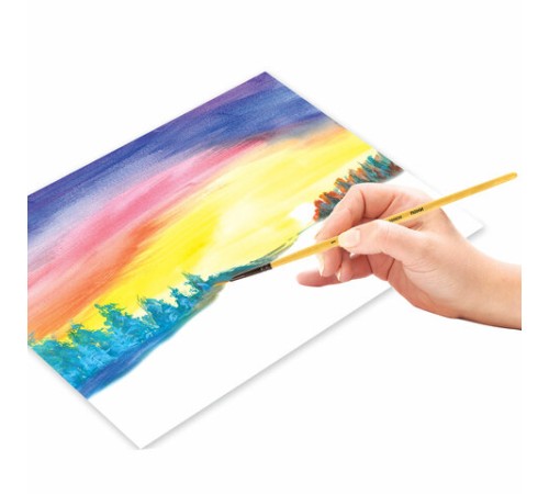 Кисть ПИФАГОР, ПОНИ, круглая, № 1, деревянная лакированная ручка, с колпачком, 200830